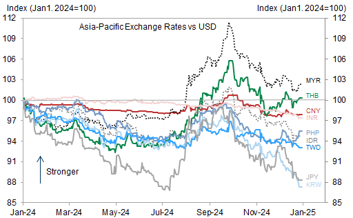 7. INR and CNY were quite stable in 2024. Data available on request.
