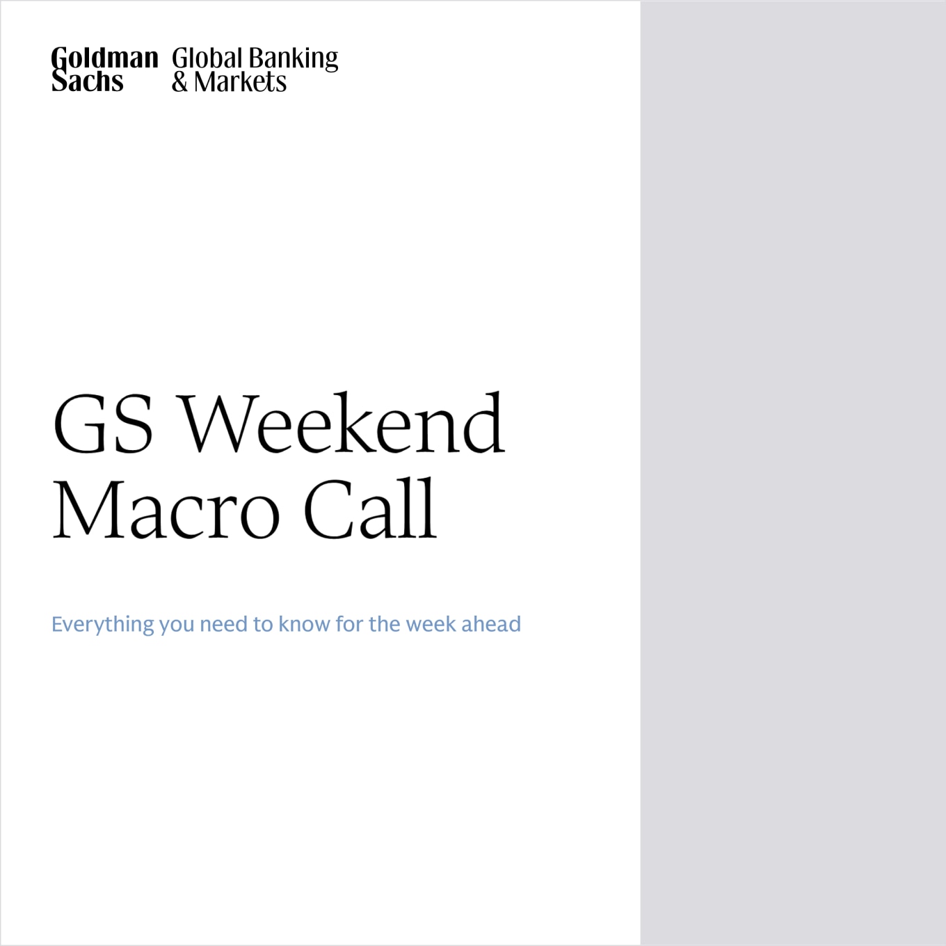 GS Weekend Macro Call Card Image