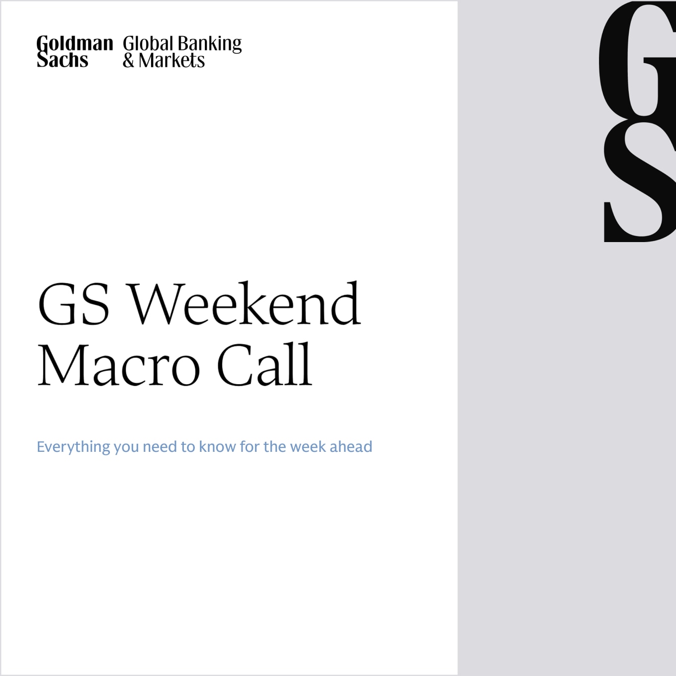 GS Weekend Macro Call Card Image